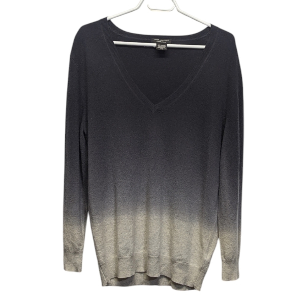 Lord & Taylor 100% Cashmere Ombre Sweater Size M